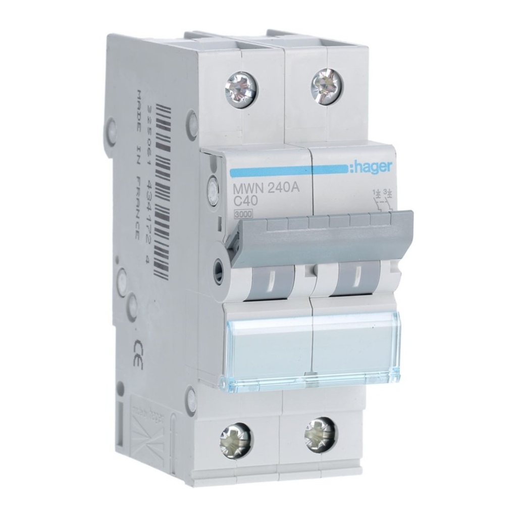 [HAG-MWN240A] Automaat 3kA - C - 2P - 40A - 2M.