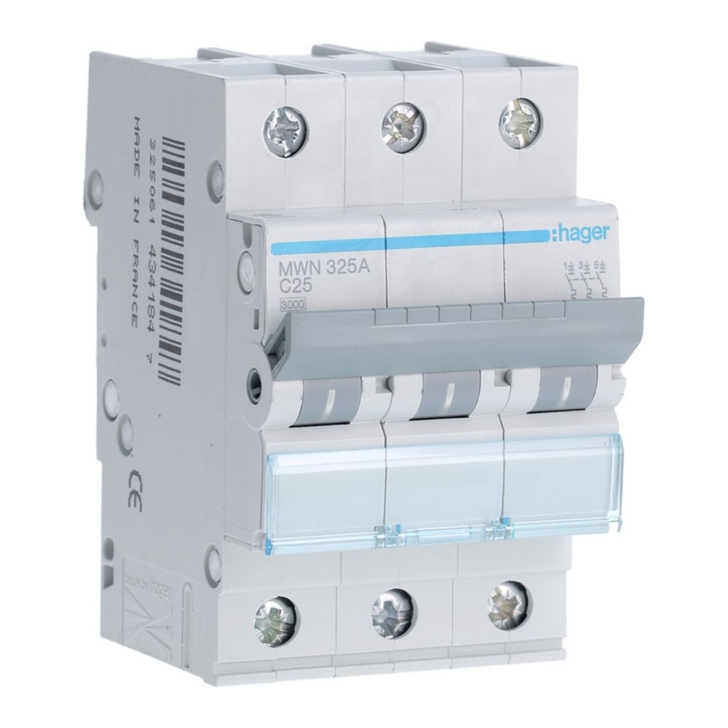 [HAG-MWN325A] Automaat 3kA - C - 3P - 25A - 3M.