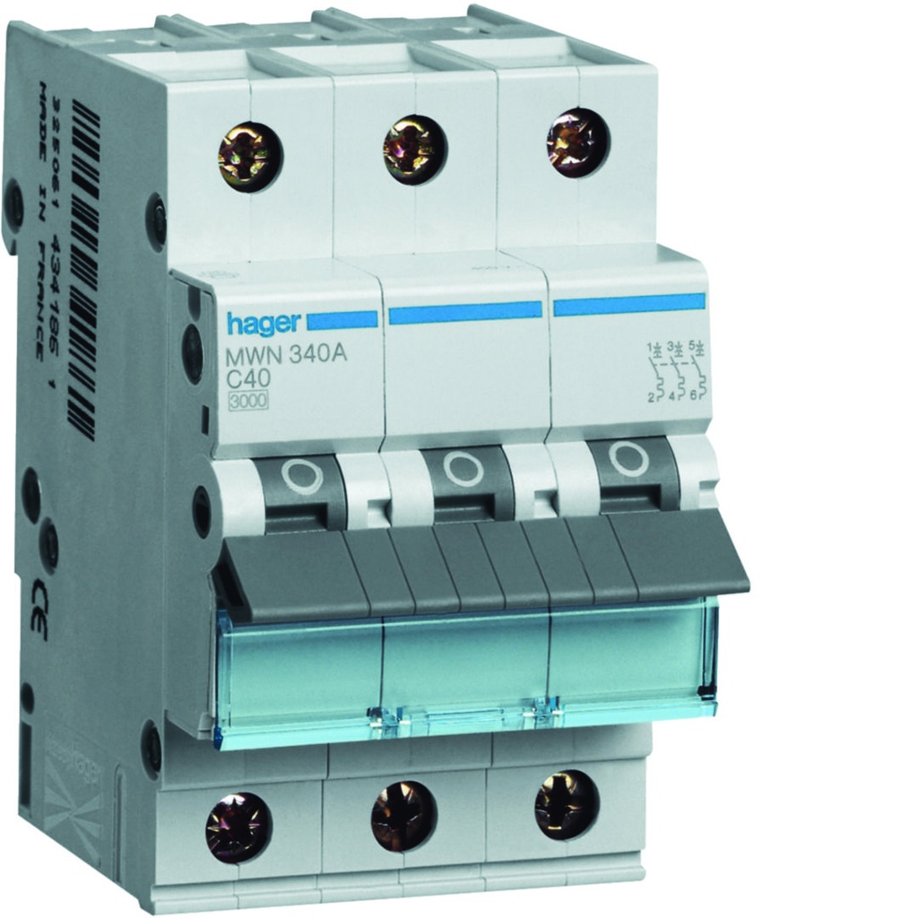 [HAG-MWN340A] Automaat 3kA - C - 3P - 40A - 3M.