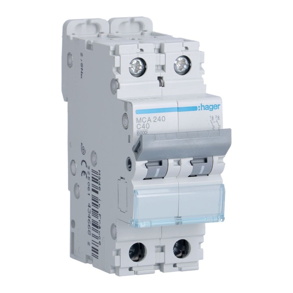 [HAG-MCA240] Automaat 6kA - C - 2P - 40A - 2M.