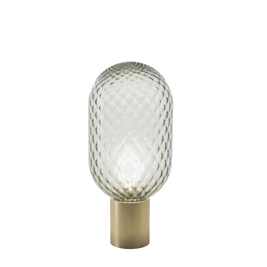 [ILF-279.03.G] BLOOM TABLE. D.208 H.450 NATURAL BRASS/GREY