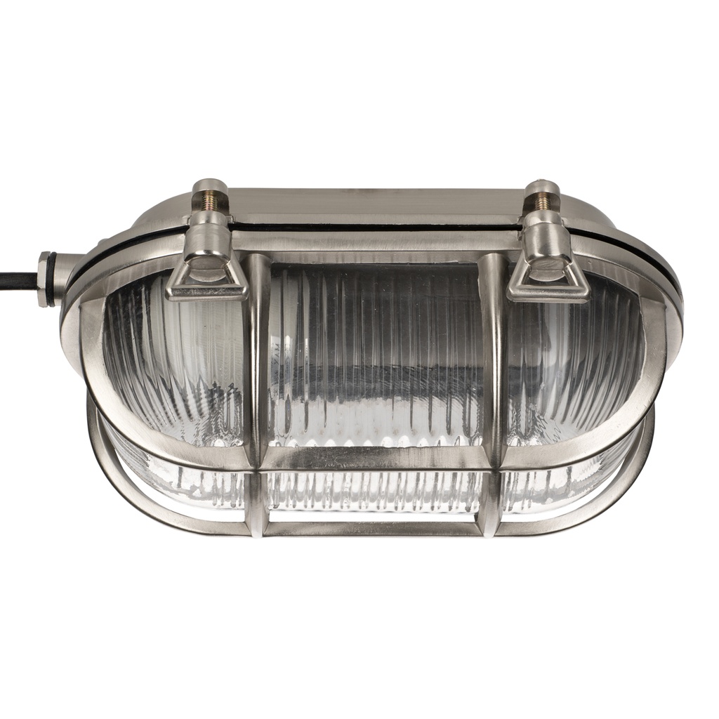 Bulkhead AHOI E27 Alu Nickel Oval IP64