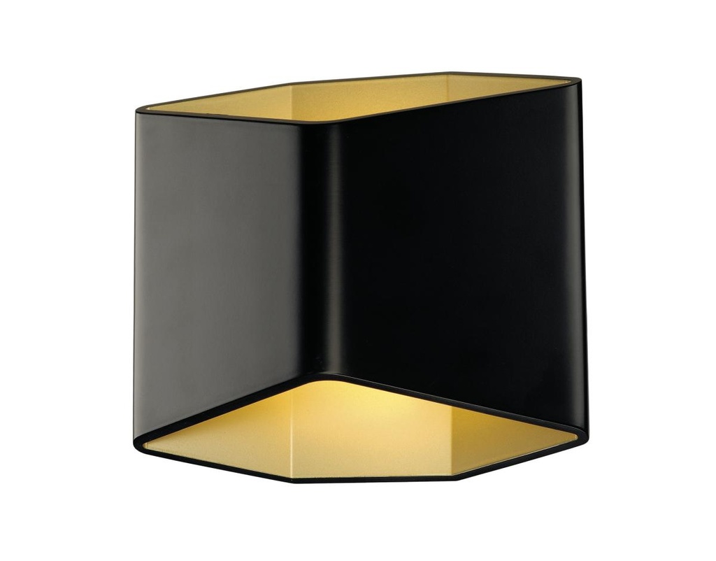 [SLV-151710] CARISO 2 WL indoor LED wandarmatuur zwart/goud 2700K
