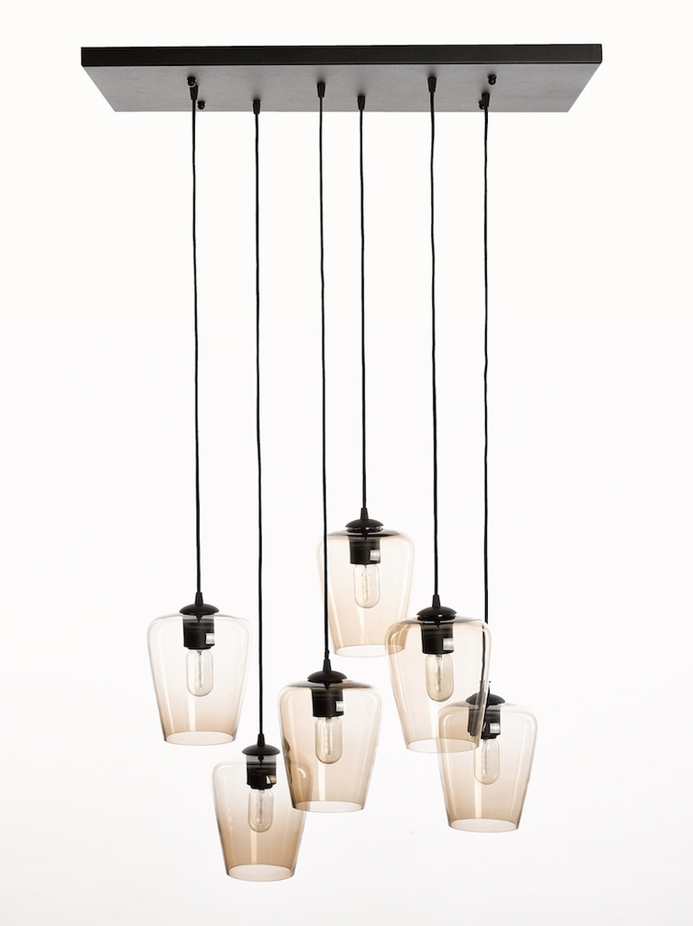CEILING LAMP 4080-PL6 RECTANGLE BLACK 80 X 40CM 6*