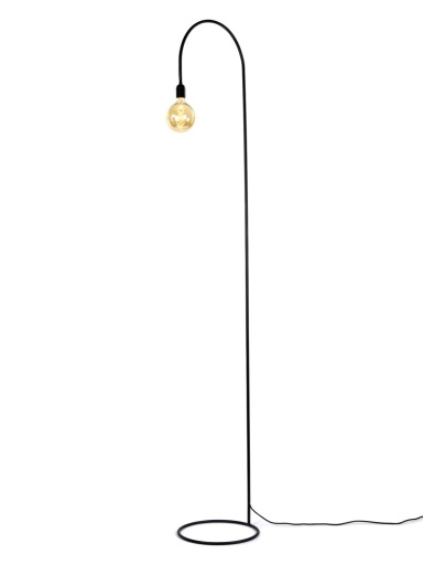 [SER-B7217122] CIRCLE LAMP L BLACK METAL SCULPTURES