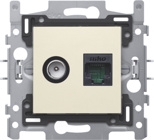 [NIK-100-65158] COAX + RJ45 UTP CAT. 5E EN AFWERKING, VLAK, 60X71, KLAUW