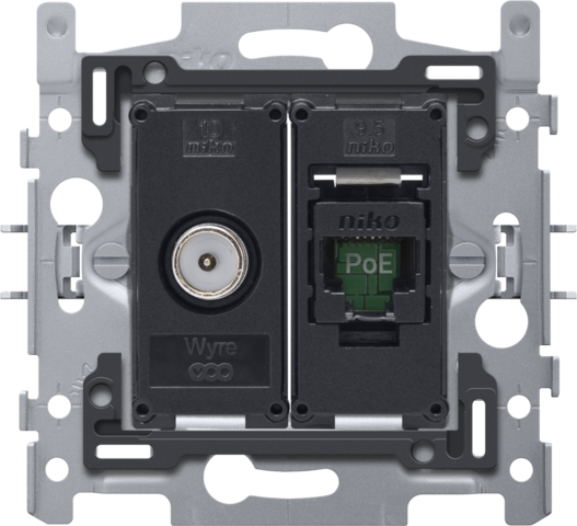 [NIK-170-66258] COAX/RJ45-AANSL. UTP CAT6, POE++, VLAK, 60X71, KLAUW