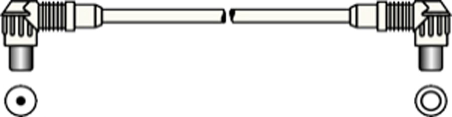 [ELI-37227] Coaxiale kabel - 9,5mm mannelijk - 9,5mm vrouwelijk - Wit - 1,5m