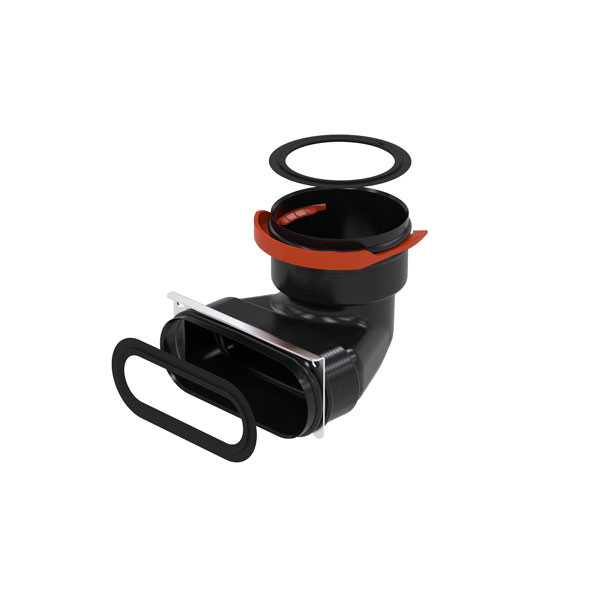[ZHN-990322046] ComfoTube flat 51 - Overgang ComfoTube 90/flat 51 - Verticale bocht 90°