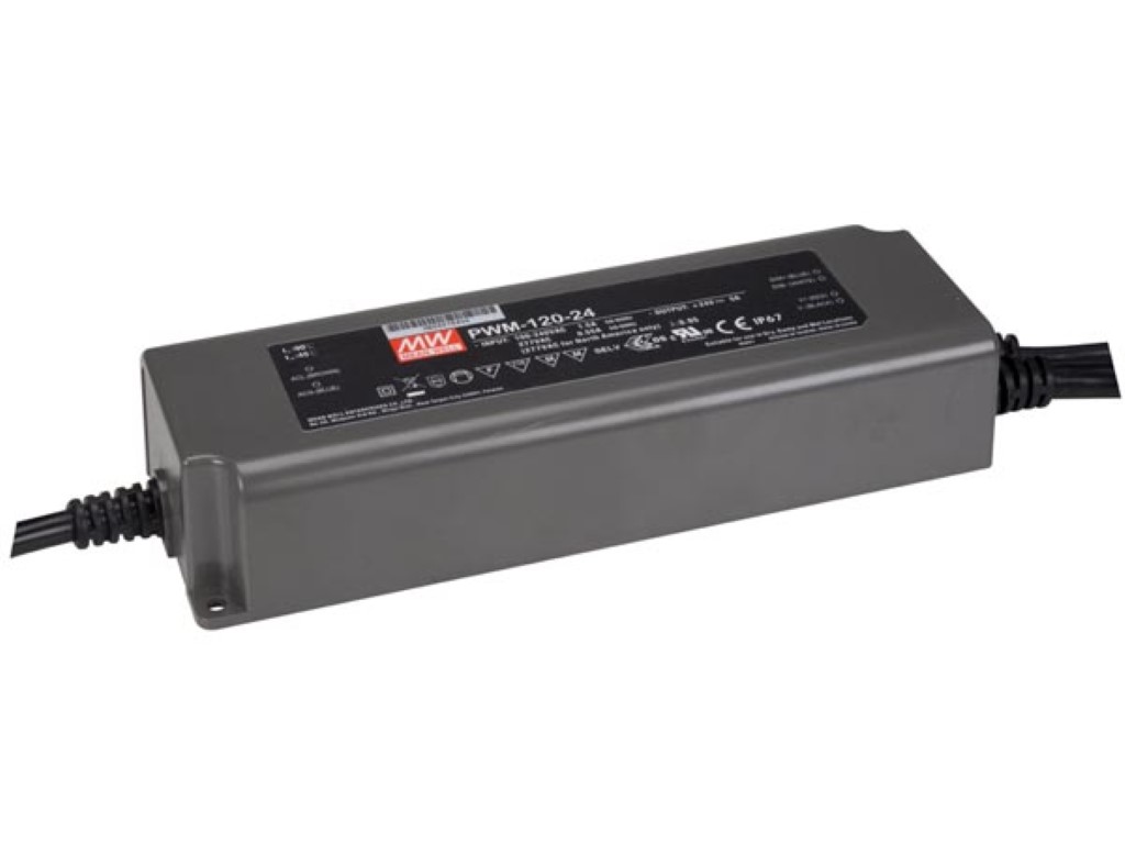 [LUM-PWM-120-24] Constant voltage - AC/DC - 24V - 120W - IP67 - 3 in 1 dimming function (0-10VDC, PWM signal or resistance)    