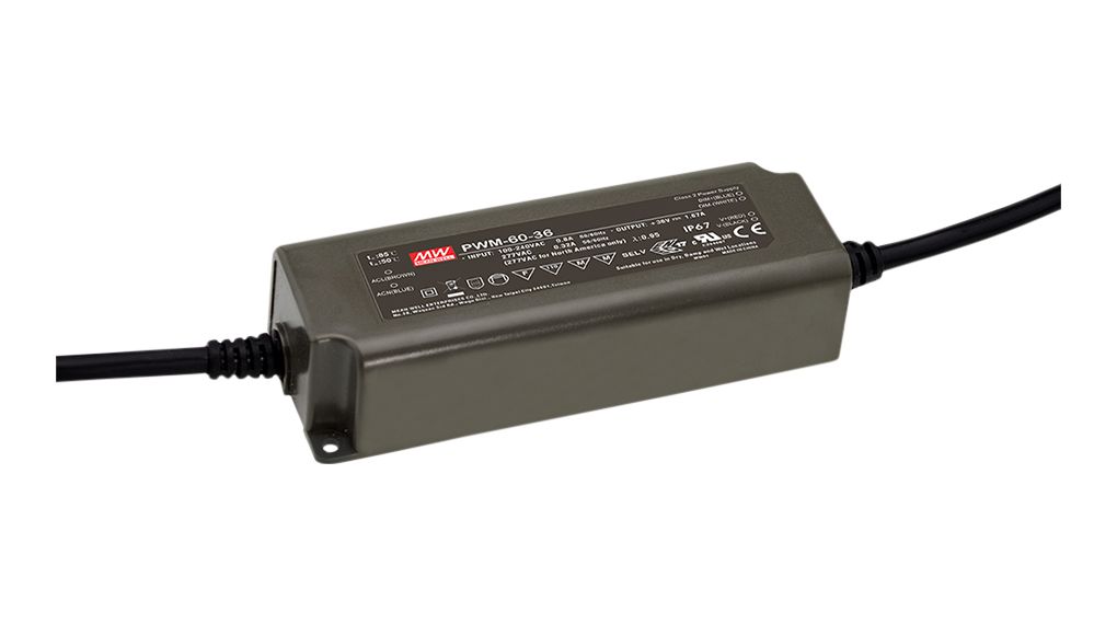 [LUM-PWM-60-24] Constant voltage - AC/DC - 24V - 60W - IP67 - 3 in 1 dimming function (0-10VDC, PWM signal or resistance)    