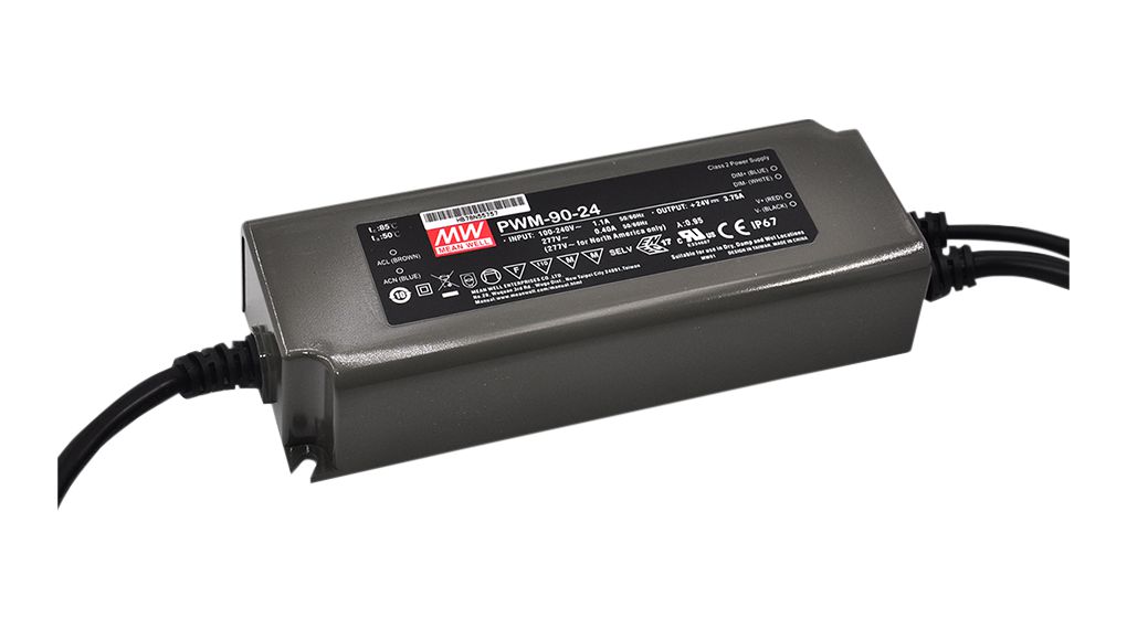 Constant voltage - AC/DC - 24V - 90W - IP67 - 3 in 1 dimming function (1-10VDC, PWM signal or resist