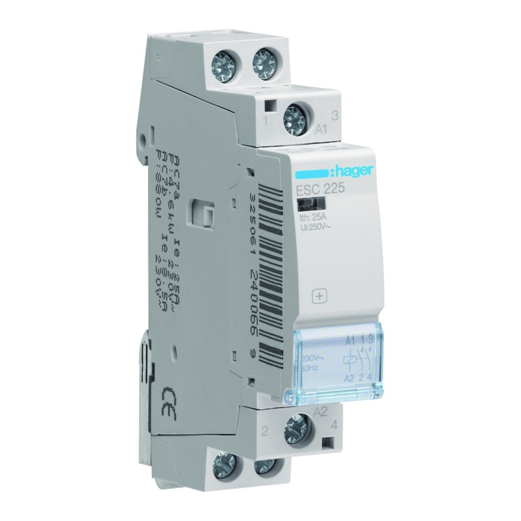Contactor 2x25A 230V 2NO 1M.