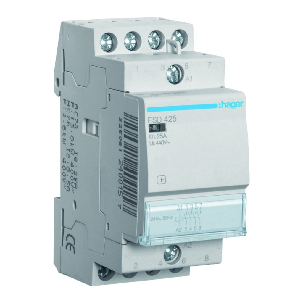 [HAG-ESD425] Contactor 4x25A 24V 4NO 2M.