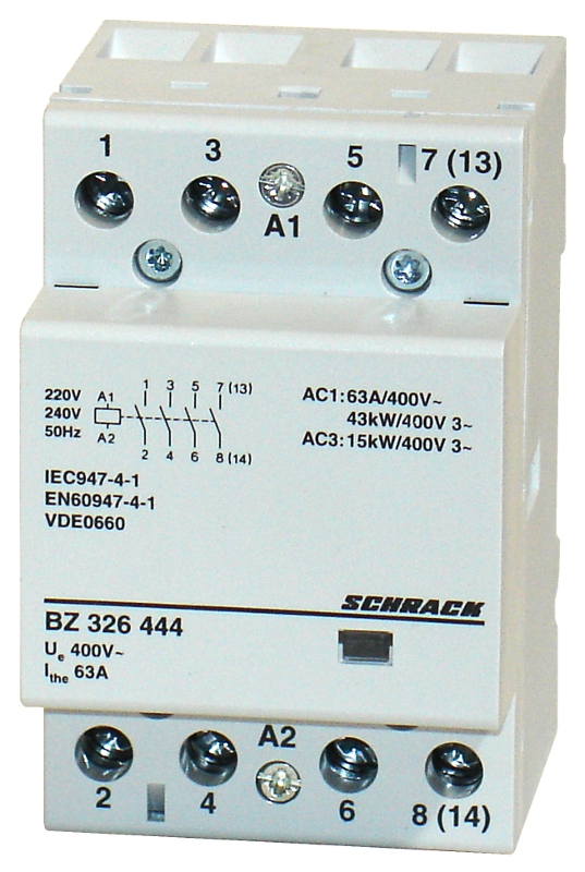 [SCH-BZ326444] Contactor modulair 63A 4NO 230VAC 3MOD