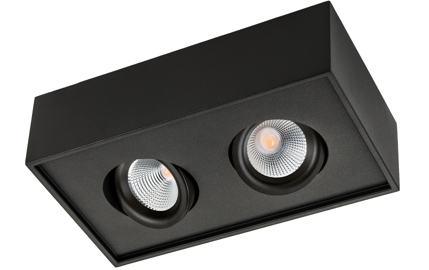 [SG-902555] Cube Lux 2x zwart 3000K Fase afsnijding