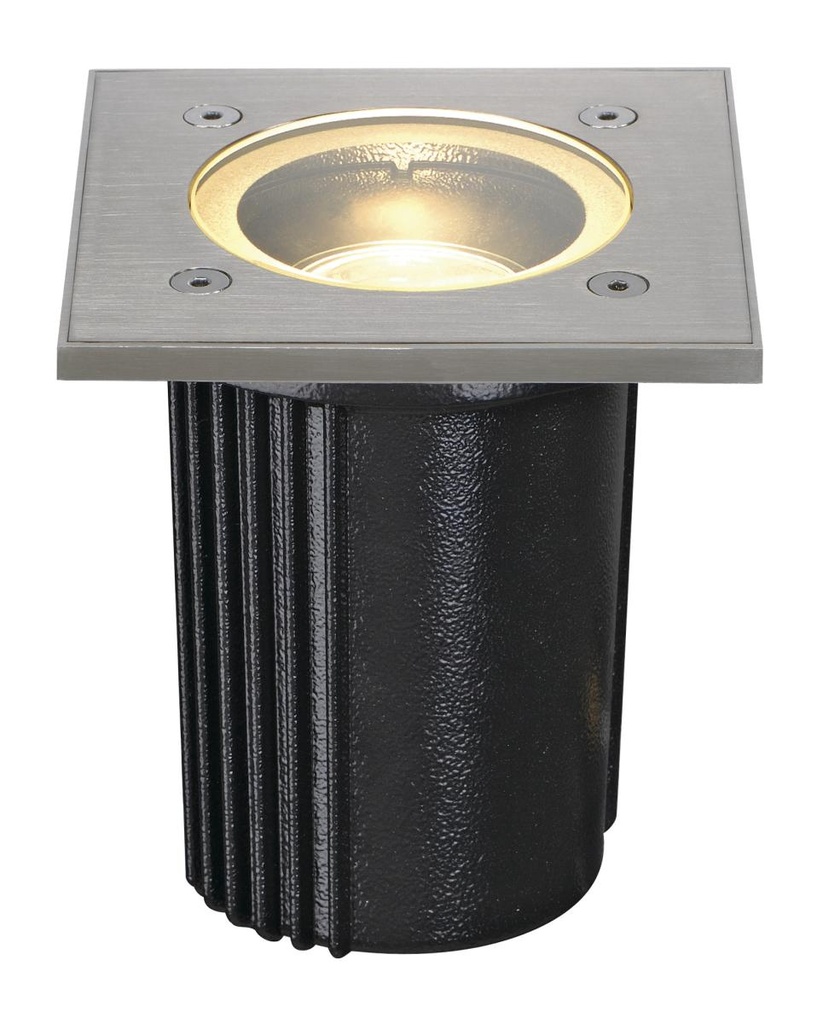 [SLV-228434] DASAR EXACT 116, outdoor grondinbouwspot, QPAR51, IP67, hoekig, roestvrij staal 316, max. 35W