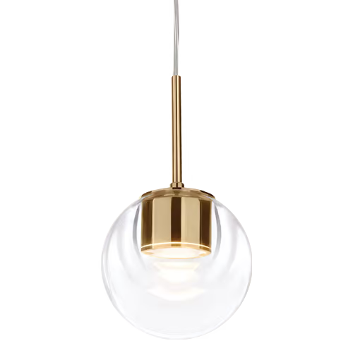 DEW Brass Gloss glass + brass incl. canopy