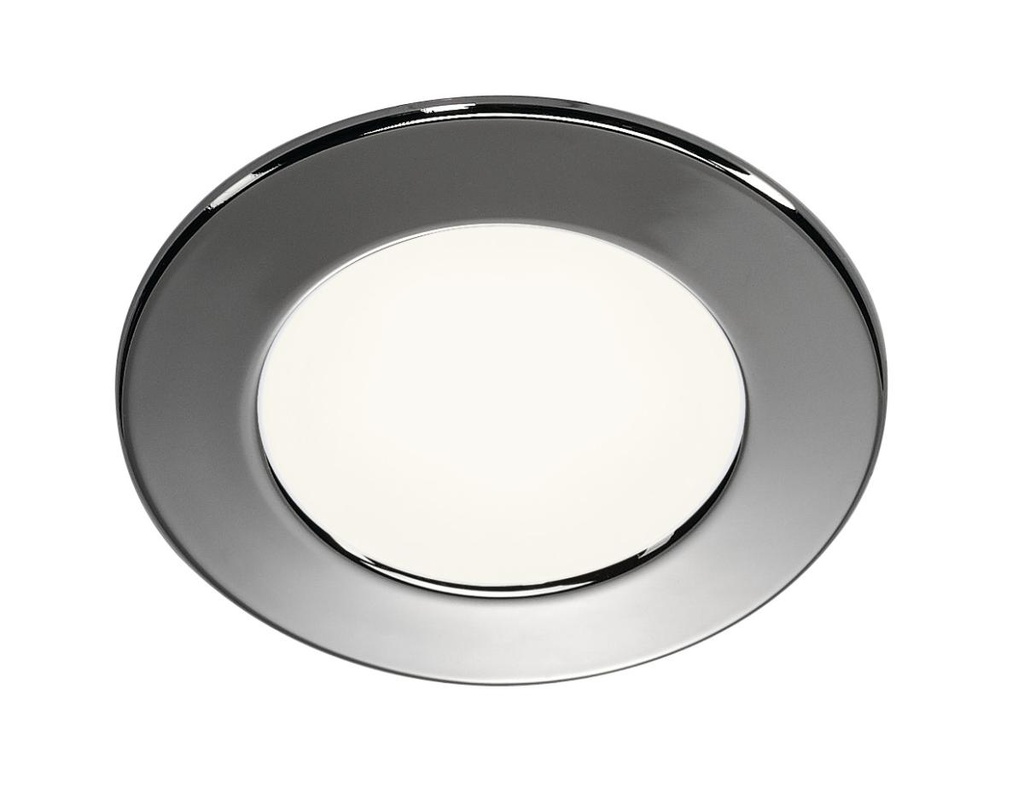 DL 126, inbouwarmatuur, LED SMD, 3000K, rond, chroom, max. 3W, incl. bladveren