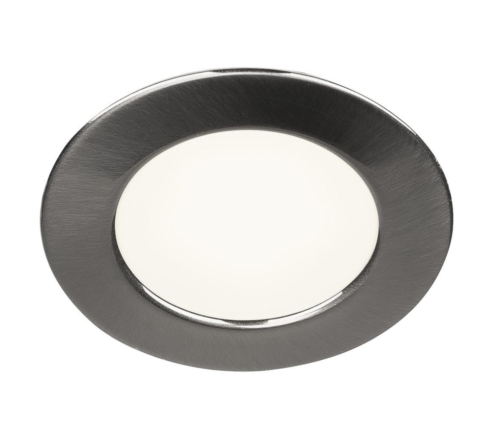 DL 126, inbouwarmatuur, LED, 3000K, rond, metaal geborsteld, 2,8 W, incl. bladveren