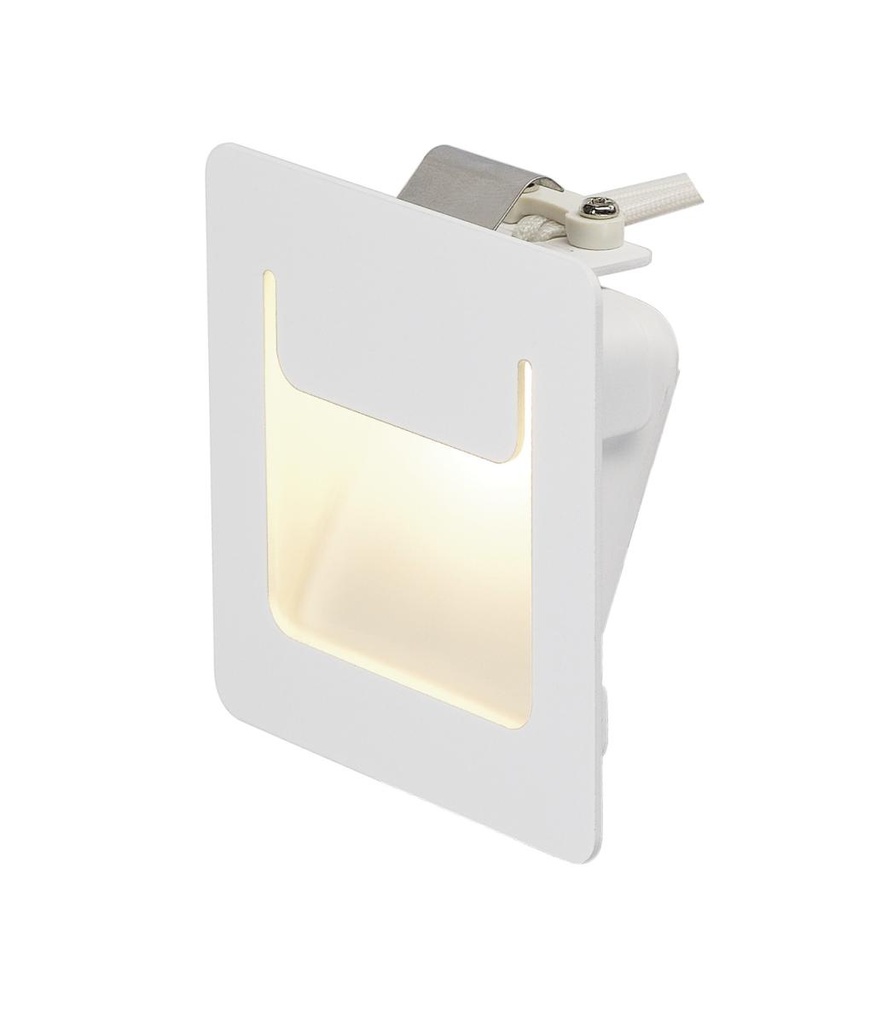 DOWNUNDER PUR 80, inbouwarmatuur, LED, 3000K, hoekig, wit, L/B/H 8/3,2/8 cm, incl. bladveren