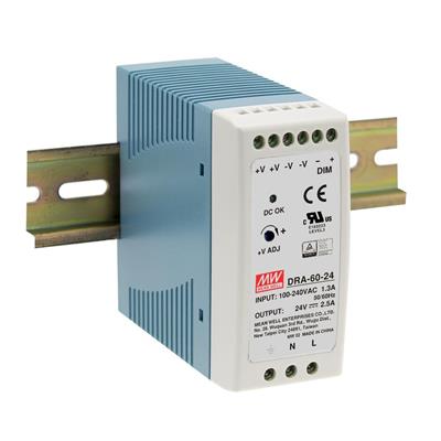 DRIVER DIN RAIL 60W 24V DIMMABLE 1-10V