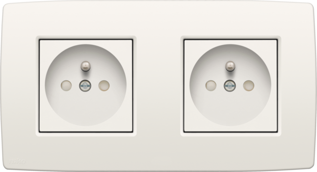 DUBBEL HOR. STOPCONTACT MET PENAARDE, INSTEEK, INC. AFDEKPLAAT