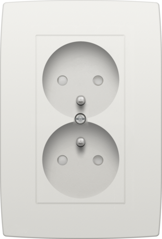 [NIK-101-67700] DUBBEL VERTICAAL STOPCONTACT MET PENAARDE, 31,5MM, VOLL. TOESTEL