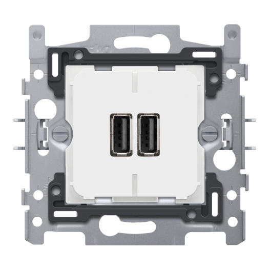 [NIK-420-00510] DUBBELE SMART USB-A-LADER, KLAUWBEVESTIGING
