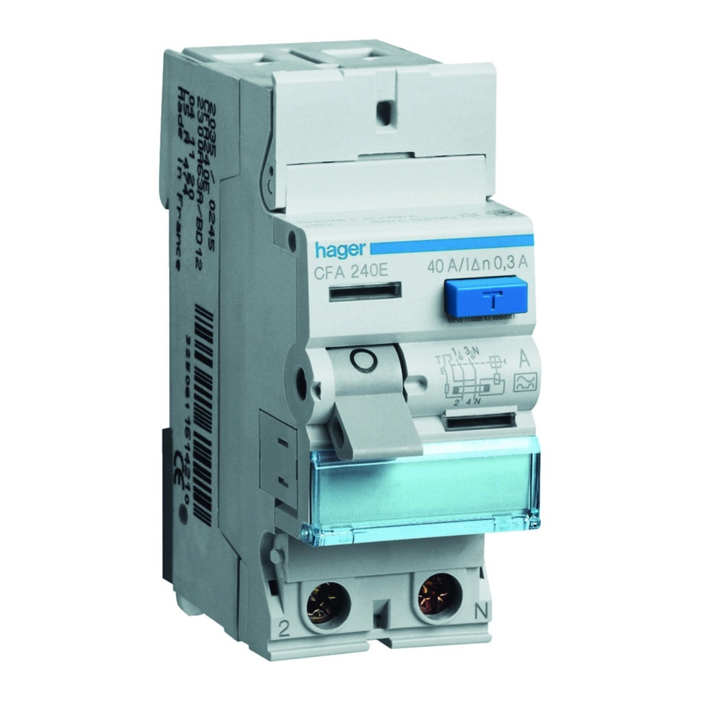 Differentieelschakelaar 2P 40A 300mA type A 2M.