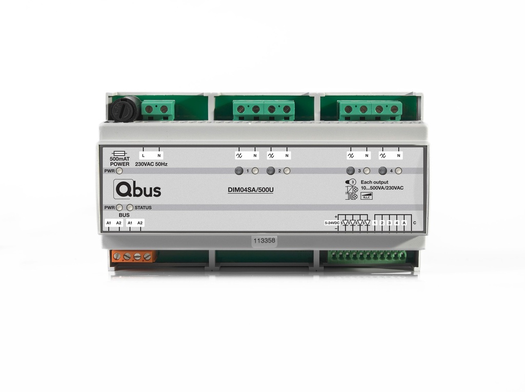 [QBU-DIM04SA/500U] Dimmermodule (4x 500VA) Universeel