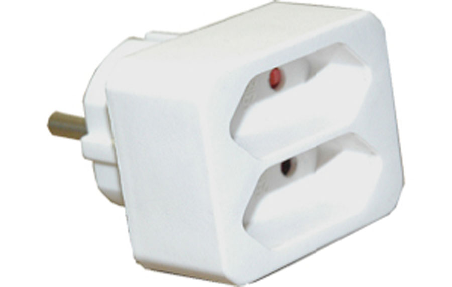 Domino - 2x 2P 2,5A zonder snoer - Inplugbaar