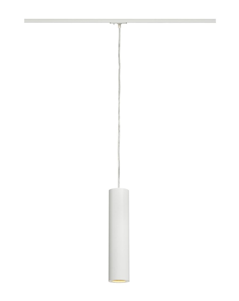 ENOLA_B, pendelarmatuur voor 1-fase 230V stroomrail, QPAR51, wit, max. 50W, incl. 1-fase adapter wit