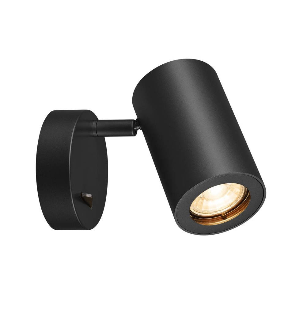 ENOLA_B, wandarmatuur, QPAR51, met schakelaar, zwart, max. 50W