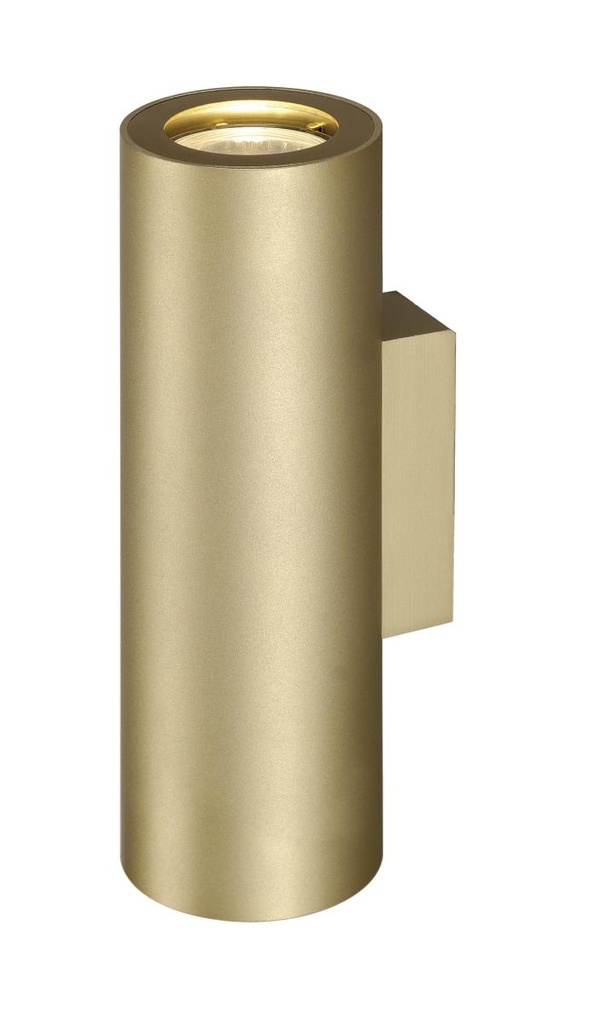 ENOLA_B, wandarmatuur, QPAR51, rond, up/down, messing, max. 50W, incl. sierring messing