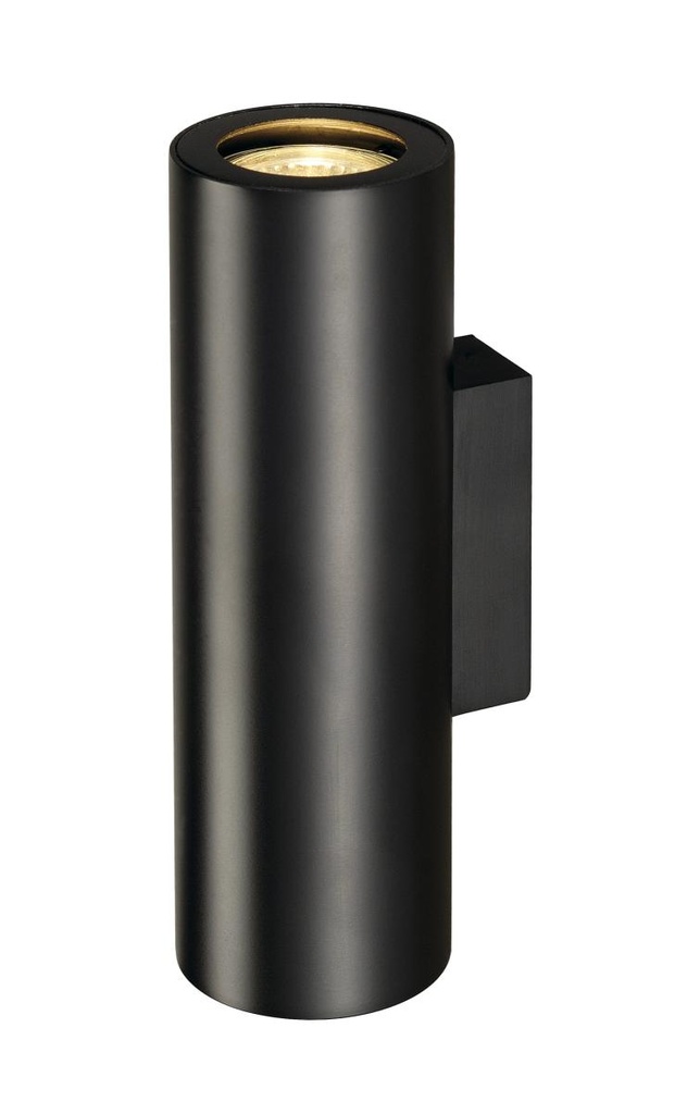 ENOLA_B, wandarmatuur, QPAR51, rond, up/down, zwart, max. 50W, incl. sierring zwart