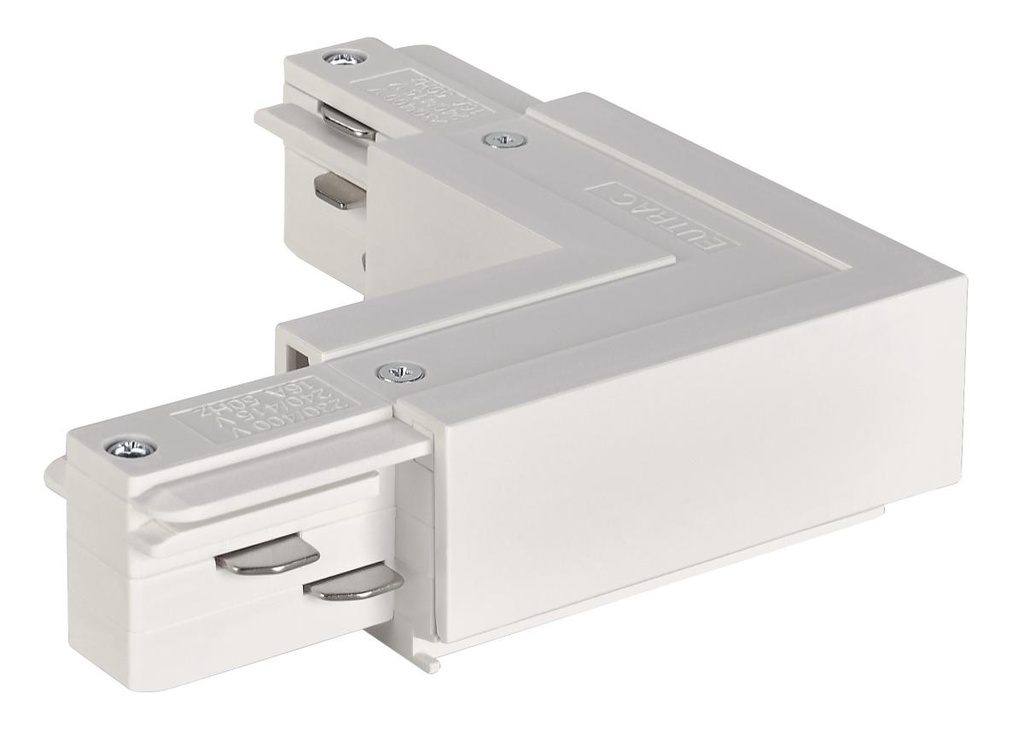 EUTRAC L-aansluiting met voedingsmogelijkheid, aarde binnen, verkeerswit