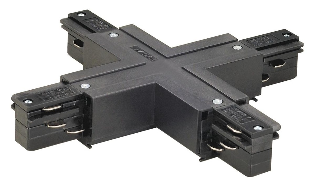 EUTRAC X-aansluiting met voedingsmogelijkheid, zwart