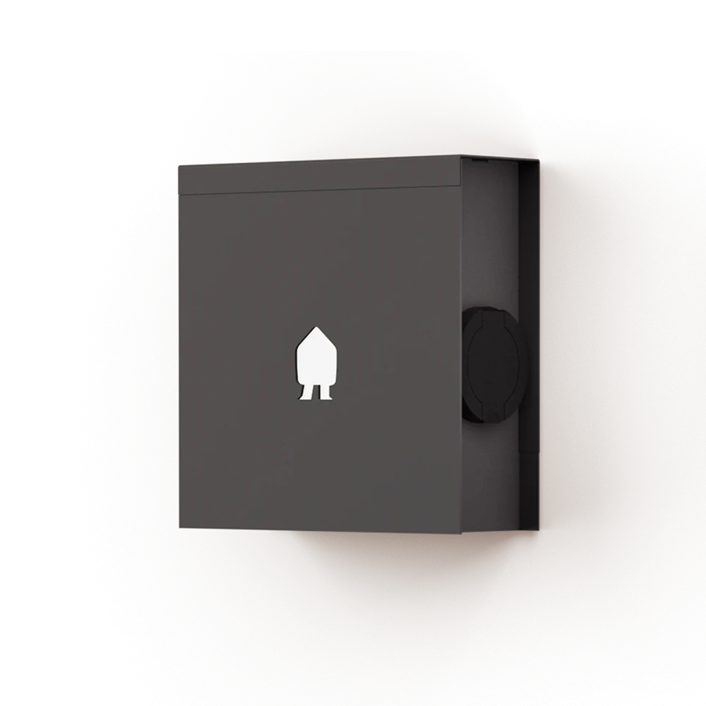 EV Wall Black mounted charger 1 or 3-Phase up to 22 kW with socket