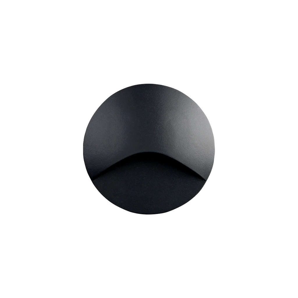 [IDT-IDTL590387NSE] EZE R Encastré mural 3000K Noir structuré 3W IP65