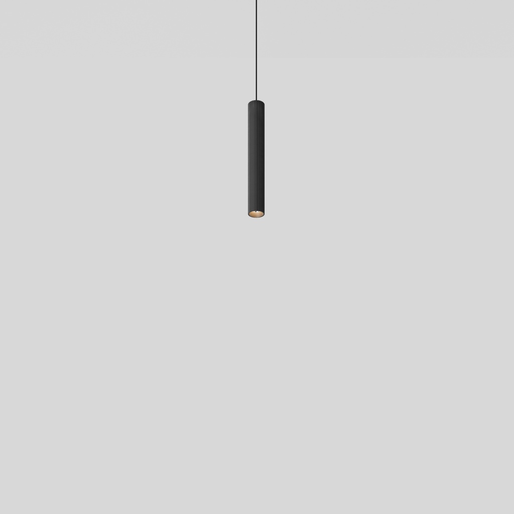 Extruded Stripped Suspended 46 300 1x LED 2700K Flood DE Black Anodised