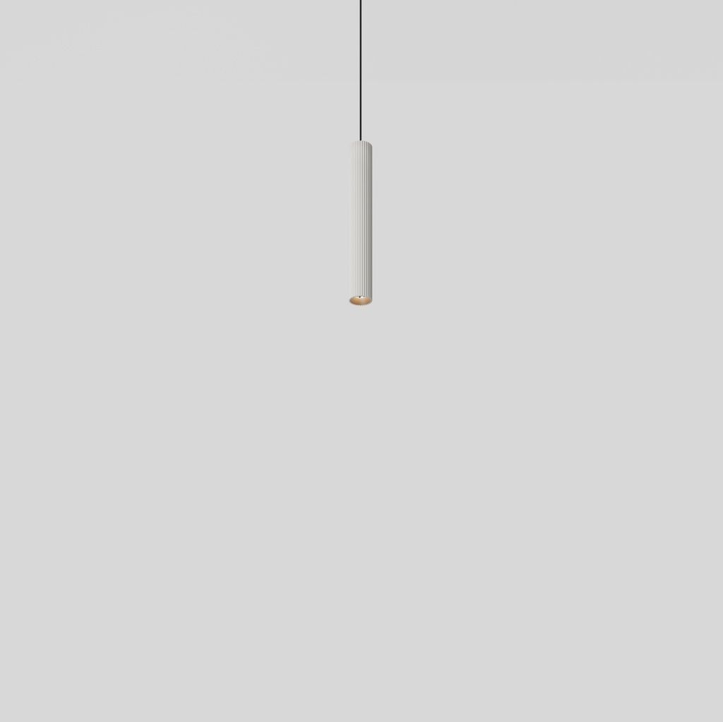 [MDL-13790036] Extruded Stripped Suspended 46 300 1x LED 2700K Flood DE Grey White Structure