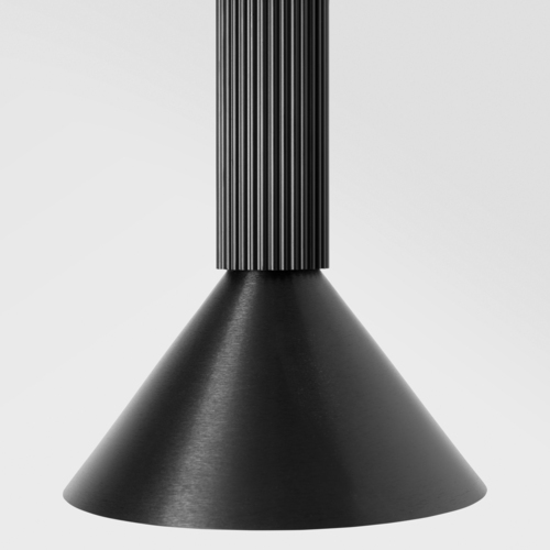 Extruded Suspended 46 300 1x LED 2700K Flood DE Black Anodised - Black Brushed Anodised