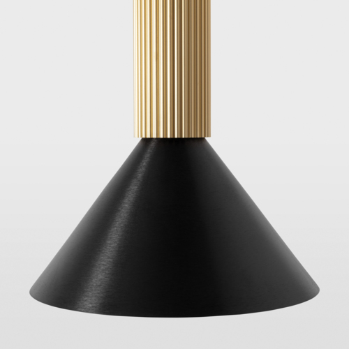 Extruded Suspended 46 300 1x LED 2700K Flood DE Champagne Anodised - Black Brushed Anodised