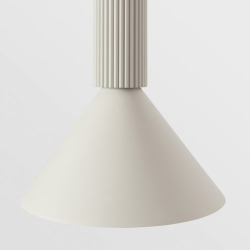 Extruded Suspended 46 300 1x LED 2700K Flood DE Grey White Structure - Grey White Matt