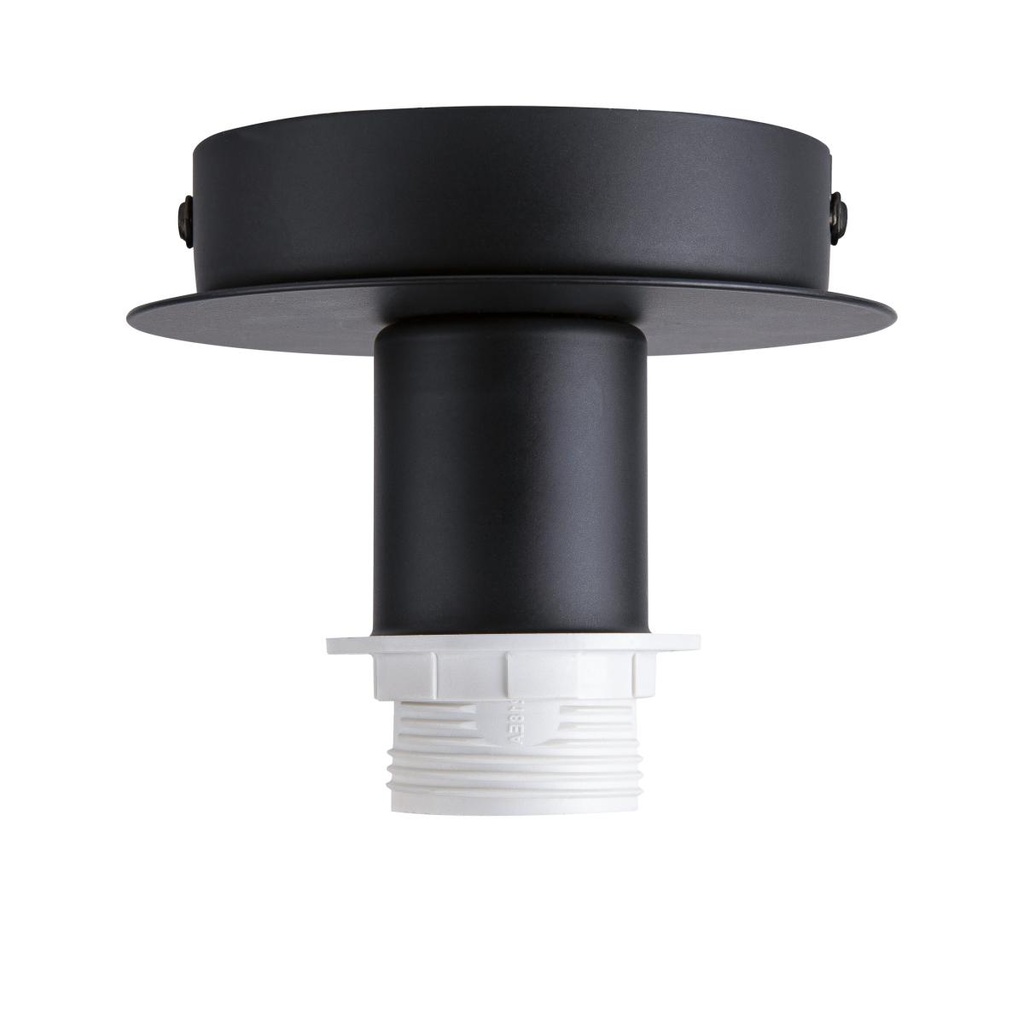 FENDA, plafondarmatuur, plafondrozet, A60, zwart, zonder kap, max. 60W