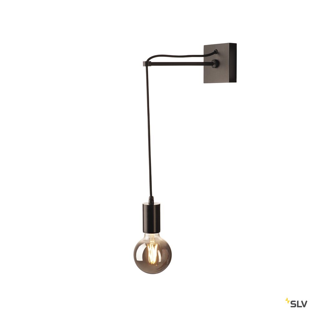 FITU, pendelarmatuur, LED E27, rond, zwart, 2,5m kabel met open einde, 60W