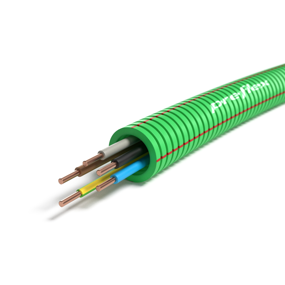 [PRE-1234000626] FLEX -H07Z1-U 5G2,5 G/G BL BR ZW GR-CcaM20 / 100m