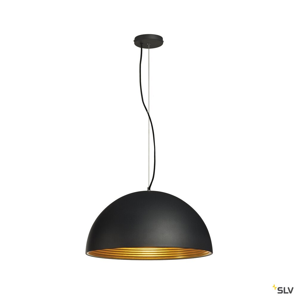 [SLV-155930] FORCHINI M PD-1, pendelarmatuur, A60, rond, zwart/goud, Ø 50cm, max. 40W