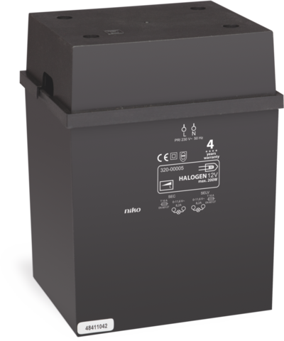 [NIK-320-00005] GEWIKKELDE 200W-BLOKTRANSFORMATOR MET KLEMAANSLUITINGEN